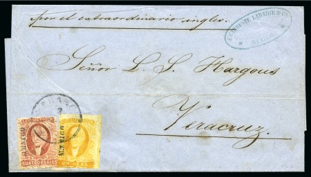Stamp of Large Lots and Collections Mexico: 1856-74 "Hidalgo" and "Aguilitas" group of 19 covers