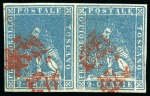 Stamp of Italian States » Tuscany 1857, 2 cr. azzurro, ampi margini su tutti i lati e di grande freschezza, ex Burrus