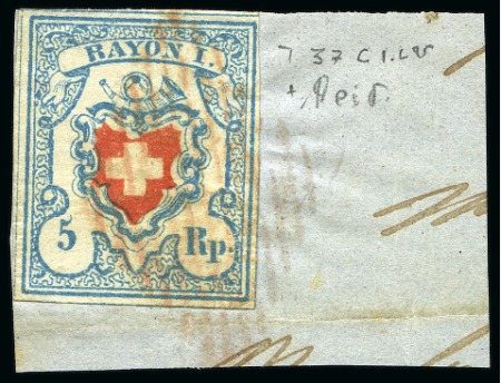 Stamp of Switzerland / Schweiz » Rayonmarken » Rayon I, hellblau, ohne KE (STEIN C1) Rayon
