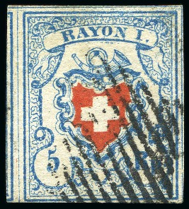 Stamp of Switzerland / Schweiz » Rayonmarken » Rayon I, hellblau, ohne KE (STEIN C1) Rayon