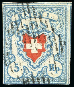 Stamp of Switzerland / Schweiz » Rayonmarken » Rayon I, hellblau, ohne KE (STEIN C1) Rayon