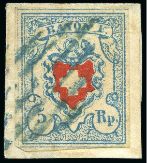 Stamp of Switzerland / Schweiz » Rayonmarken » Rayon I, hellblau, ohne KE (STEIN C2) Rayon