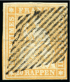 Stamp of Switzerland / Schweiz » Sitzende Helvetia Ungezähnt » 1854-55 Berner Druck (I) Strubel