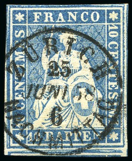 Stamp of Switzerland / Schweiz » Sitzende Helvetia Ungezähnt » 1856-57 Berner Druck (III) Strubel