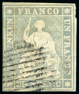 Stamp of Switzerland / Schweiz » Sitzende Helvetia Ungezähnt » 1856-57 Berner Druck (III) Strubel