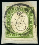 Stamp of Italian States » Sardinia 1851-63, interessante insieme composto da sette francobolli