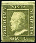 Stamp of Italian States » Sicily 1859, piccolo gruppo di sette francobolli nuovi ben marginati 