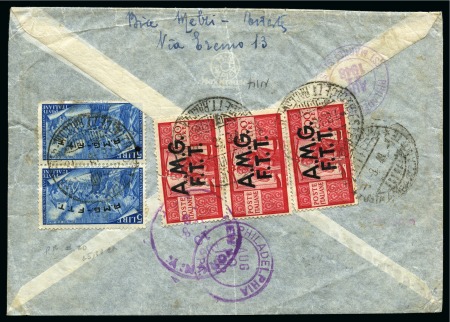 Stamp of Italy » Trieste » Italy Trieste Zone A 1948, busta raccomandata del 7 agosto