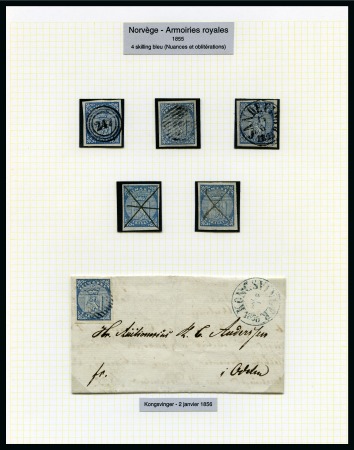 Stamp of Large Lots and Collections Finland & Norway: 1855-58