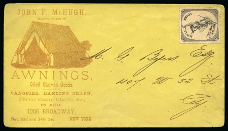 Stamp of United States » Local Stamps Boyd's Dispatch NY : 1878 Black on pink or salamon