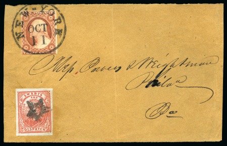 Stamp of United States » Local Stamps Swarts' NY : 1849-53 (2c) red, single cancelled on