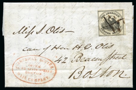 Stamp of United States » Local Stamps American Letter Mail Co : 1844 5c black, single cancelled