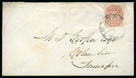 Stamp of United States » Confederate States » Postmasters' Provisionals Memphis, TENN : 5c red, single with touched to clear
