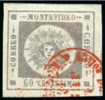 Stamp of Uruguay » General Issues 1859, Thin Numerals 60c grey lilac and 120c blue, both