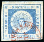 Stamp of Uruguay » General Issues 1859, Thin Numerals 60c grey lilac and 120c blue, both