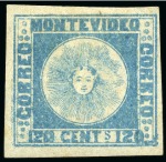 Stamp of Uruguay » General Issues 1858, 120c blue type 9, 180c green type 23, both o.g., 240c red unused without gum,