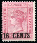 Stamp of Mauritius 1878-1899, Selection of stamps incl. 1878 mint set
