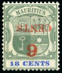 Stamp of Mauritius 1878-1899, Selection of stamps incl. 1878 mint set
