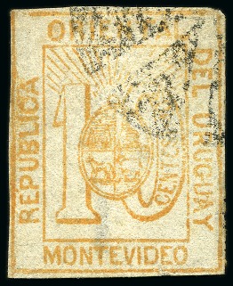 Stamp of Uruguay » General Issues 1865, 10c orange, rejected Die Essay on wove paper, 