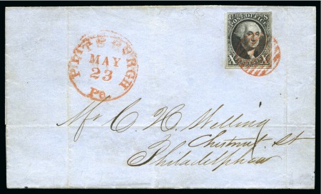 Stamp of Large Lots and Collections United States: 1847-1930 Estate lot in one carton with proofs, mint, used and covers presented on old auction lot cards