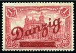 Stamp of Germany » Danzig 1920 Danzig overprinted set of three, 60pf., 1M and