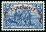 Stamp of Germany » Danzig 1920 Danzig overprinted set of three, 60pf., 1M and