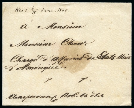 Stamp of Russia » Russia Imperial Pre-Stamp Postal History 6 June 1840: Diplomatic cover to Monsieru W W Chew,