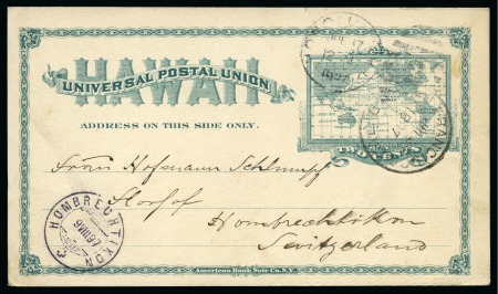 Stamp of United States » U.S. Possessions » Hawaii 1897 Hawaii SC UX9- Jul. 17, 1897 Honolulu to Hombrechtikon,