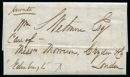Stamp of China » Pre-Stamp and Stampless Mail 1838 (12.2) Entire letter from Canton, China to Mr.