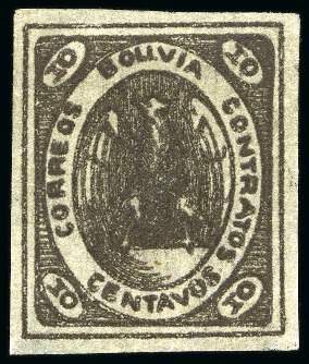 Stamp of Bolivia 1866-67, First Issue, group of 31 stamps used/unused