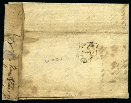 Stamp of Great Britain » Postal History » Pre-Adhesive & Stampless 1750 Wrapper with a reasonable strike of the rare Perth "Lamb" hs on reverse