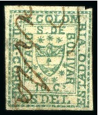 Stamp of Colombia » States - Bolivar 1863-66, 10c green, type 1, wide to mainly large margins,