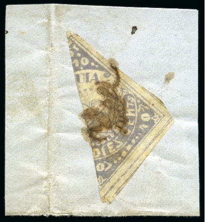 Stamp of Colombia » States - Antioquia 1885, 10c grey-violet on pelure paper, type 8, diagonal half on piece