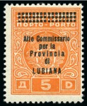 Stamp of Italy » Italian Occupations WWII » Lubiana (Ljubljana) 1941, Segnatasse, serie non emessa di 5 valori, molto