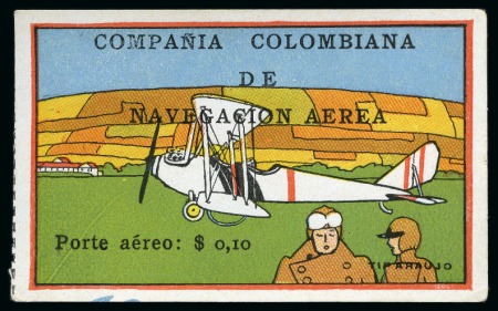 Stamp of Colombia » Airmails 1920, 10c "Plane on Airfield", unused without gum,