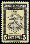 Stamp of Colombia 1935, Barranquilla Olympic Games, complete set of 16 mint and used