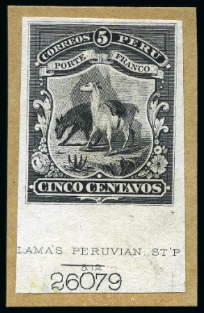 Stamp of Peru » General Issues 1866-67, "Llamitas", complete set of three ABN stamp-size