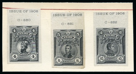 Stamp of Peru » General Issues 1908, "Próceres", complete set of nine ABN stamp-size