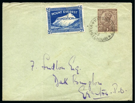 Stamp of Tibet 1924 Everest Expedition: 1924 (Jun 21) Envelope sent