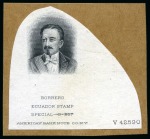 Stamp of Ecuador 1911-28, Presidents and Colonel Váldez, complete sets of six and three duos of black proofs for the 1911-28 and 1915-17 issues, on thin white paper affixed to individual cards, 