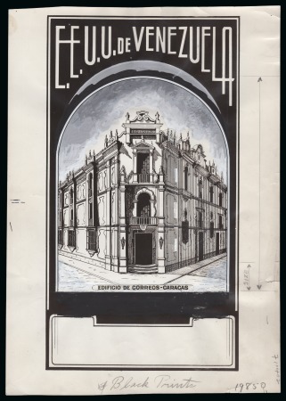 Stamp of Venezuela 1938, Post Office of Caracas, large design (161x196mm)