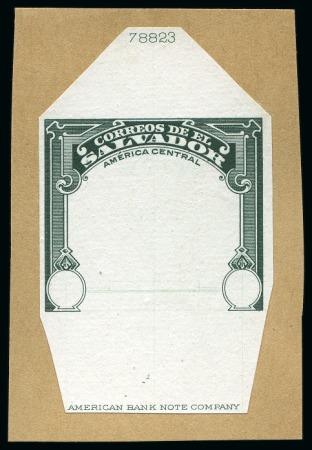 Stamp of Salvador 1929, Justo Rufino Barrios, De La Rue handpainted unadopted