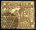 Stamp of Argentina » Buenos Aires 1858, "Barquitos" 2(dos)p blue, 1(in)p light brown and 1(in)p blue, three choice examples 