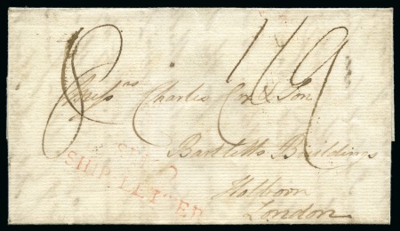 Stamp of Ireland 1810 Wrapper from Rio de Janeiro to London via Ireland with red "SLIGO / SHIP LETTER" hs in red