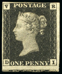 Stamp of Great Britain » 1840 1d Black and 1d Red plates 1a to 11 1840 "VR" Official, DI, large part original gum