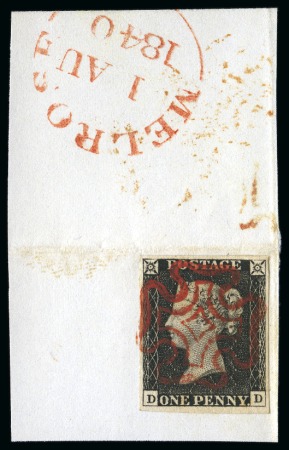 Stamp of Great Britain » 1840 1d Black and 1d Red plates 1a to 11 1840 1d Black pl.3 DD with large balanced margins all around