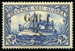 Stamp of New Guinea 1914-15 2s on 2m blue mint with large part original gum