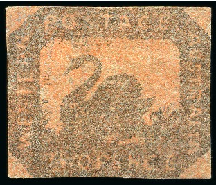 Stamp of Australia » Western Australia 1857-59 2d brown-black on red unused