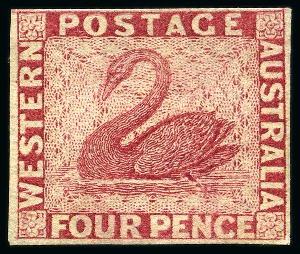 Stamp of Australia » Western Australia 18614d Colour trial in dull rose on unwatermarked wove pape