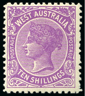 Stamp of Australia » Western Australia 1902-11 Watermark "V" over Crown perf 12 1/2 10s bright purple, mint lh